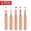 5pcs 900M-T Pure Copper Soldering Iron Tips Lead-Free Welding Solder Tip For Welding Equipment Soldering Supplies