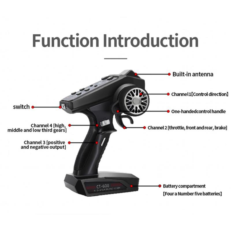 2.4ghz RC Digital Radio Transmitter with Gyro Receiver for RC Car Tracked Trx4
