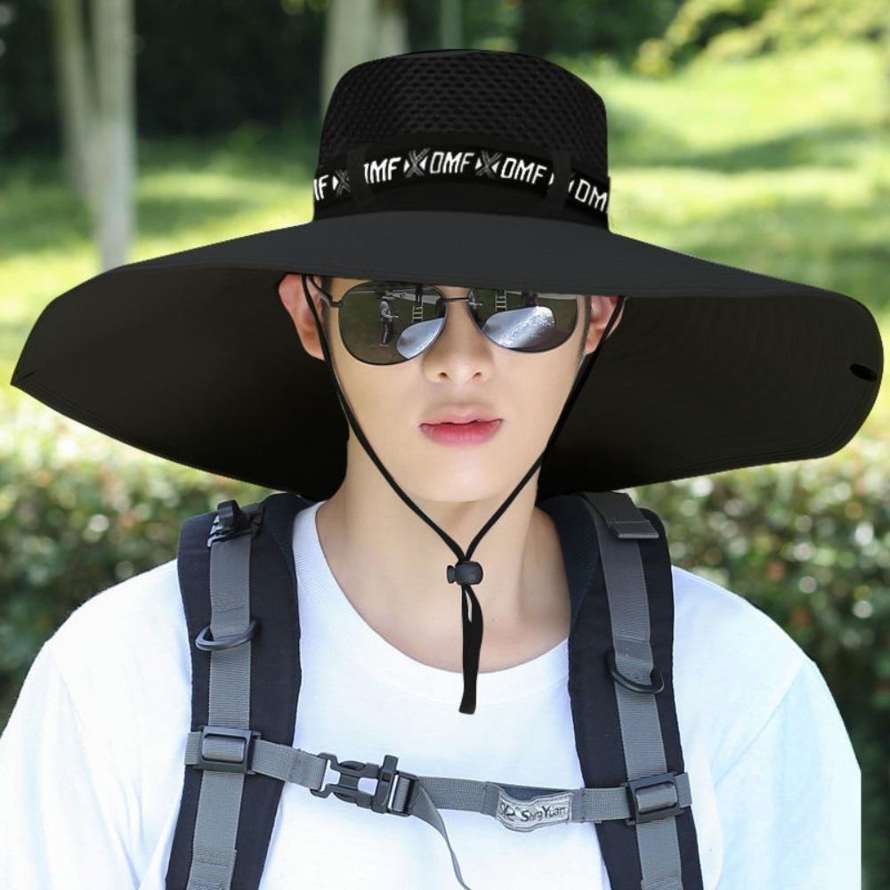360 Degrees Protection Sun Hat Anti-UV Sunscreen and Shading Agricultural Work Hat Adjustable Breathable Fisherman Hat Spring