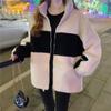 Imitation Lamb Fleece Jacket for Women In Autumn and Winter New Versatile Loose Short Stand Collar Casual Student Top Trendy