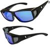 Over Glasses Polarized Sunglasses Blue Light Cut Over Glasses Polarized Glasses Stylish Sports Drive Sabae Chisendo TSC50 Black Blue [Adventure King]