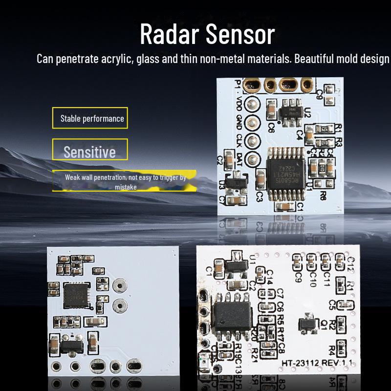 Smart Home Body Sensor Lighting Fixture with Microwave Radar, Infrared and Human Body Induction Technology.