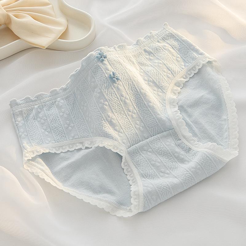 A-class Baby Cotton Jacquard Underwear Women's 5A Antibacterial Crotch Pure Cotton Breathable Waist Panties Bag Hip Triangle Pants