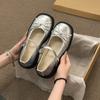Round Head Shallow Mouth Bow Single Shoes Spring 2025 New Fashion Versatile Mary Jane Soft Sole Small Single Shoes Women's Shoes