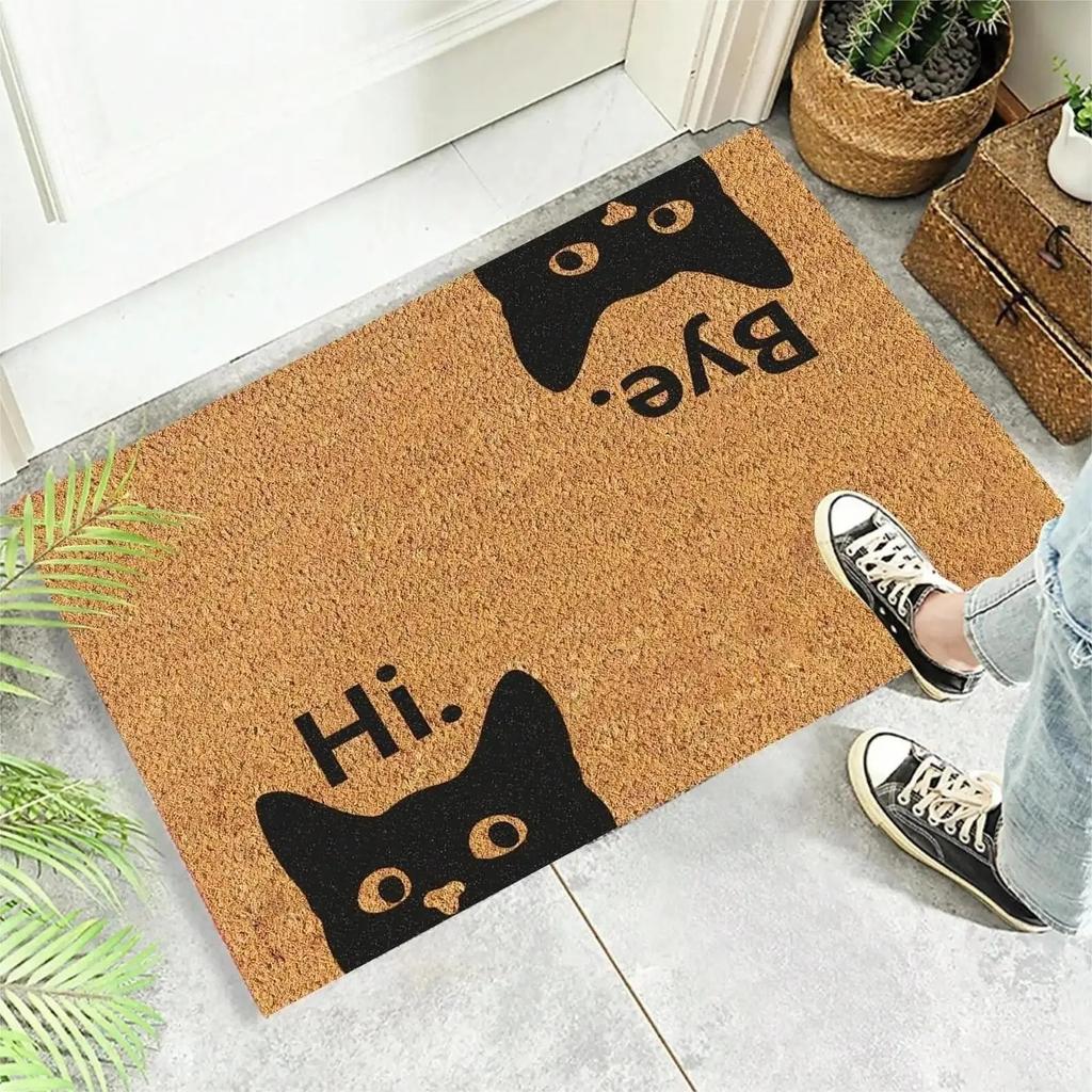 Cute Cat Pattern Entrance Door Mat Welcome Mat Bathroom Kitchen Non-slip Floor Carpet Washable Bedroom Home Decoration Small R