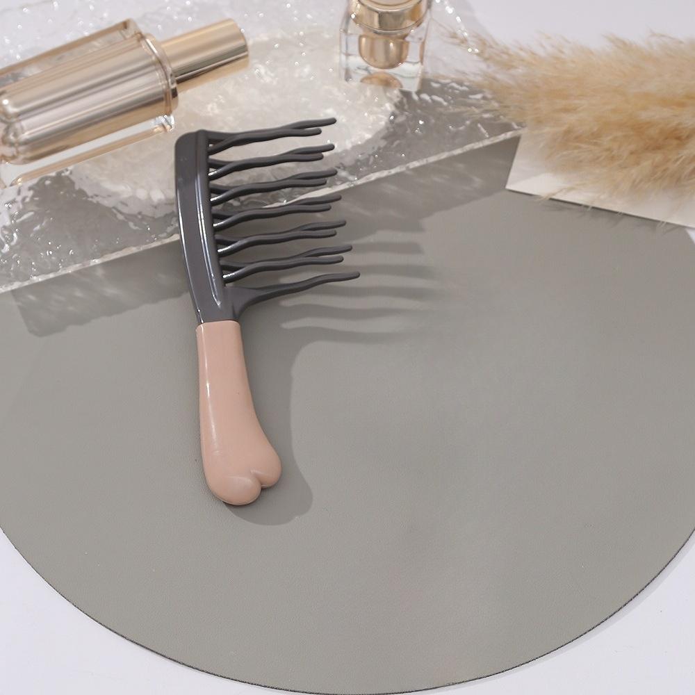 Двухрядная гребень с волнистыми зубьями для кудрявых волос, расческа для массажа кожи головы, щетка для прикорневого объема пышных волос, парикмахерская, антистатическая расческа для укладки кудрявых волос