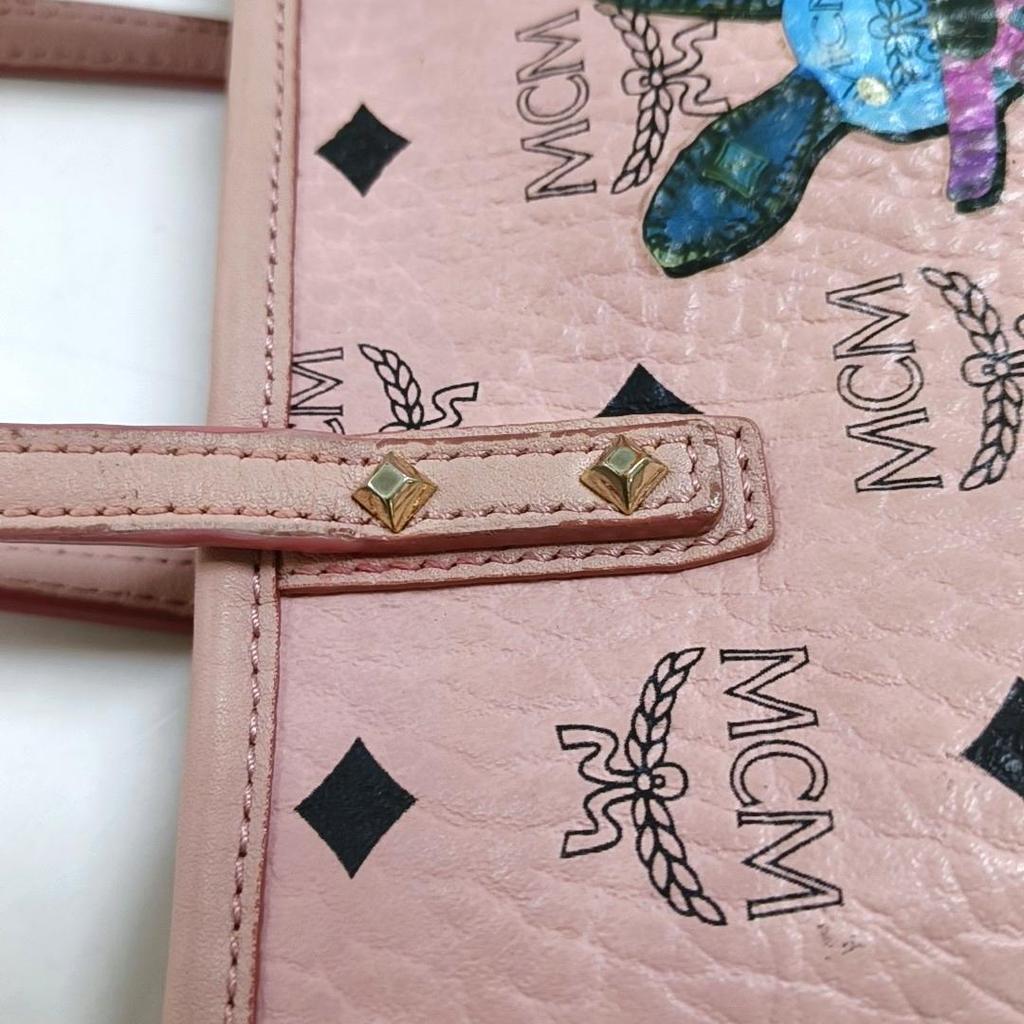 [Pre-Owned] Anya Mini Pink Coated Canvas Monogram Print Tote Bag Shoulder Bag Crossbody Bag Gold Hardware Detachable Strap - Very Good #1I289XC