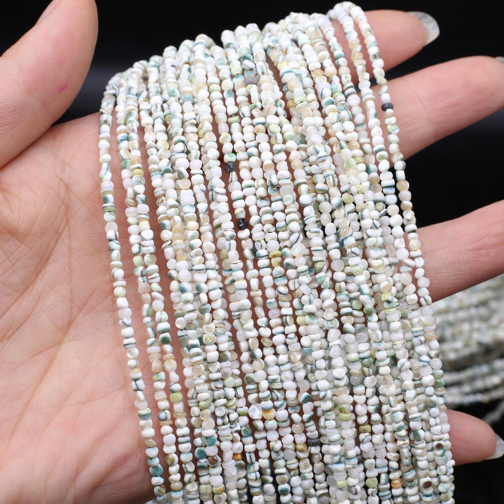 1 нить, Натуральные бусины из перламутра, 2-3 мм, Богемные свободные бусины-разделители для изготовления украшений, DIY ожерелья, браслеты, ножные браслеты, аксессуары для рукоделия 38 см