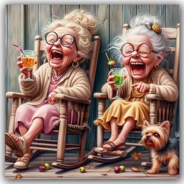 Наборы для 5D алмазной вышивки «Старомодная бабушка», Счастливые бабушка и дедушка пьют, DIY мозаика, вышивка крестом