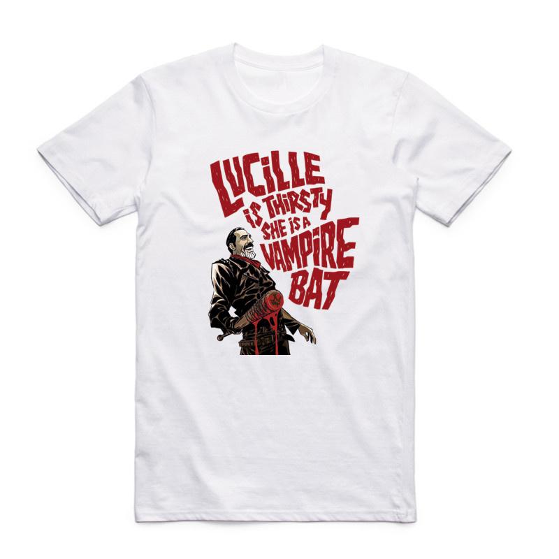 Asian Size Unisex And Women Printing Negan Lucille T-shirt Summer Casual O-Neck Short Sleeves The Walking Dead T-shirt HCP4128