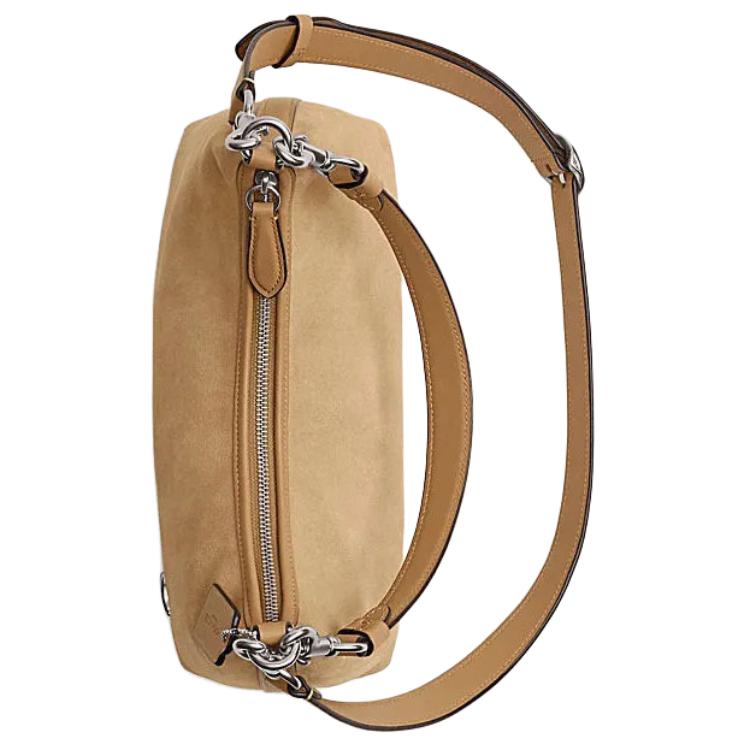 Coach Juliet 30 Logo Zip Closure Leather Tote Shoulder Bag Women bags Earth-Yellow CR670-LHNM5