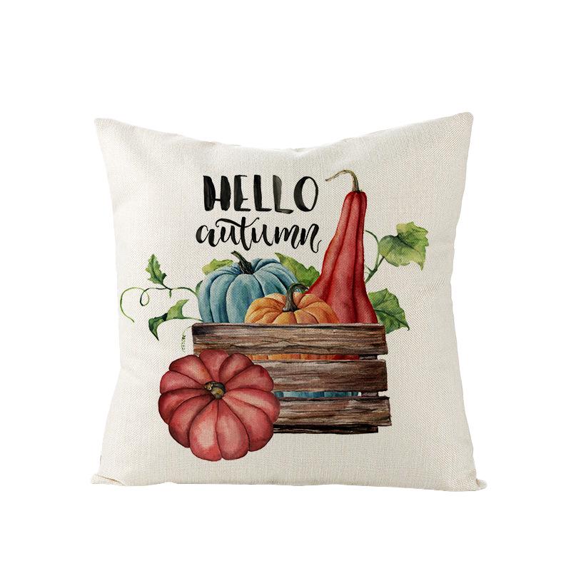 Home Thanksgiving Pumpkin Polyester Pillow Cover Home Sofa Pillow Cushion Cover