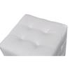 White Tufted Cube Pouf - VIDAXL - Set of 2 - Faux Leather - Modern Scandinavian Style - 30x30x30cm