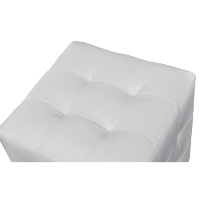 White Tufted Cube Pouf - VIDAXL - Set of 2 - Faux Leather - Modern Scandinavian Style - 30x30x30cm