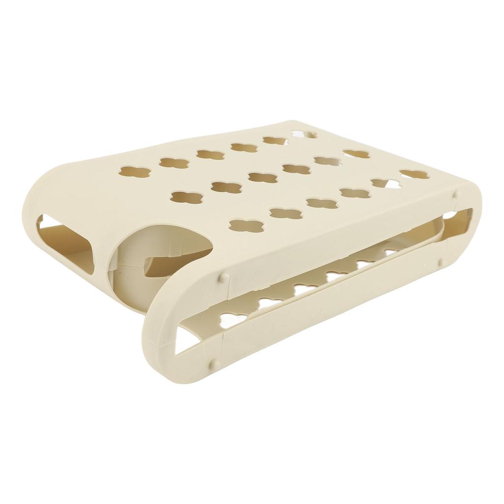 4 Tiers Egg Organizer 30 Eggs Large Capacity Space Saving Auto Rolling Fridge Egg Organizer for Refrigerator Yellow