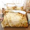 Retro Map Compass Bedding Set, Duvet Cover + 2 Pillowcases, Classic Navigation Graphic Bed Linens