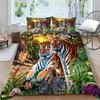 3D Animal Tigers Bedding Set 2/3PCS Soft Microfiber Queen King Twin Size Duvet Cover Set with Pillowcases Teens Boys Bed Linen