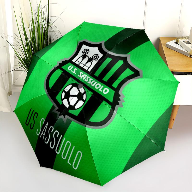 Зонт-автомат с узором US Sassuolo Calcio, портативный и складной дизайн, 8 спиц, рождественский или праздничный подарок.