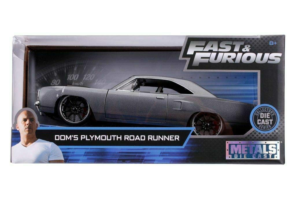 Литой автомобиль JADATOYS Fast and Furious PLYMOUTH ROAD RUNNER GRAY 124 DOM's [Предмет]
