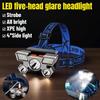 Powerful Rechargeable Head Flashlight for Fishing LED Headlamp Camping Headlights Hunting Torch Hiking Front Lanterns
