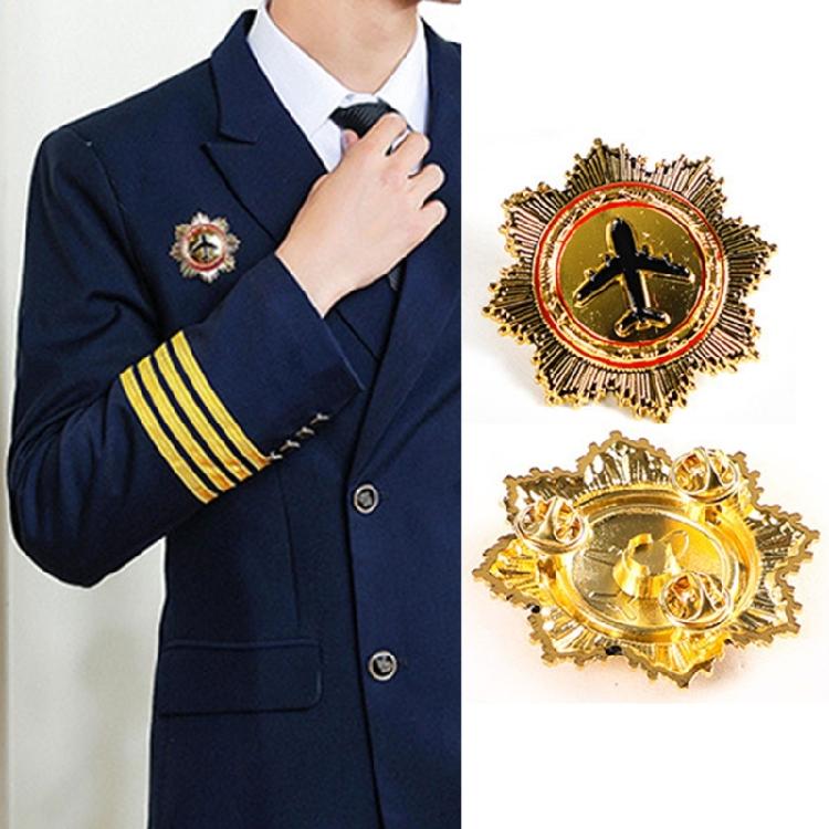 Значок пилота Знак авиационного крыла Нагрудный знак капитана Металлический значок авиакомпании на лацкан Значок крыла летчика