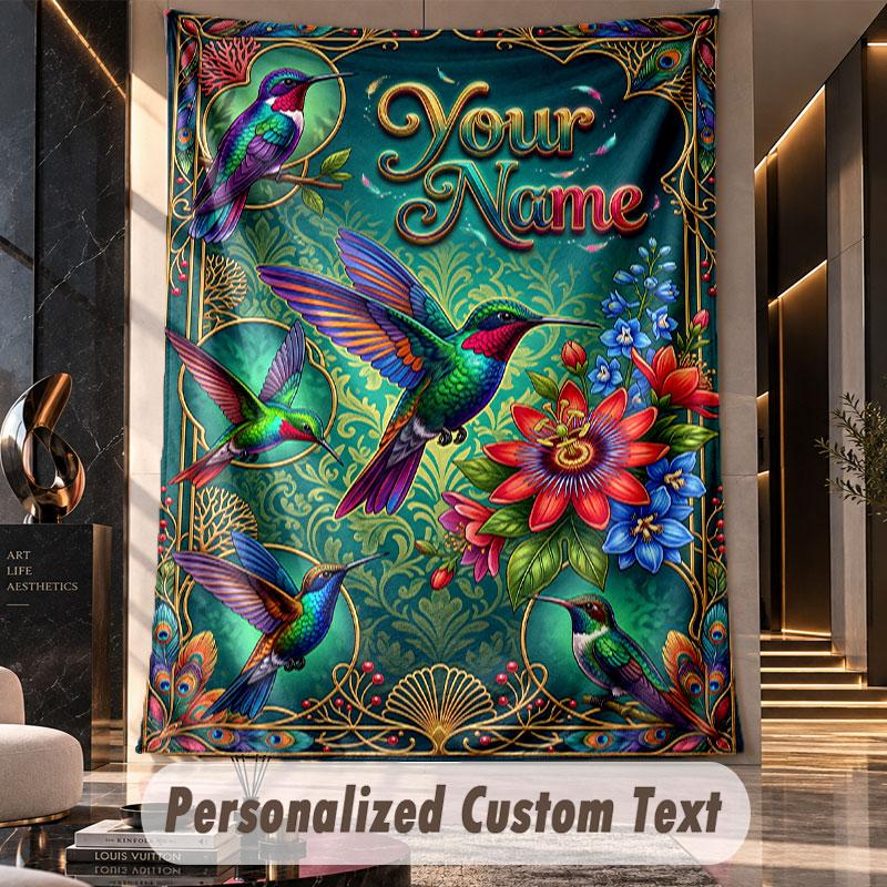 Owl Birds (130) Theme Custom Tapestry Personalized Custom Name Text Wall Hanging Tapestry Home Decor Background Cloth