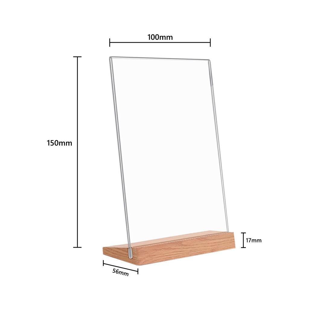 Sign Holder Set of 2 Vertical Photo Frame Acrylic Standing Sign Photo Card Stand Clear Acrylic Menu Stand POP Stand L-Shaped (A6)
