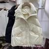 Осенне-зимний европейский воротник-стойка пуховый хлопковый жилет женский безрукавный теплый плечевой безрукавный хлопковый жилет иностранный верх для верховой езды