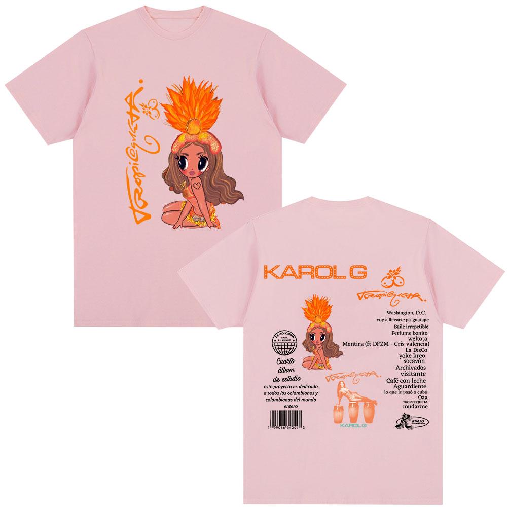 Karol G 2025 New Album Tropicoqueta T-shirt Unisex Women Clothing Fashion Hip Hop Harajuku T-shirts Casual Cotton Oversized T Shirt