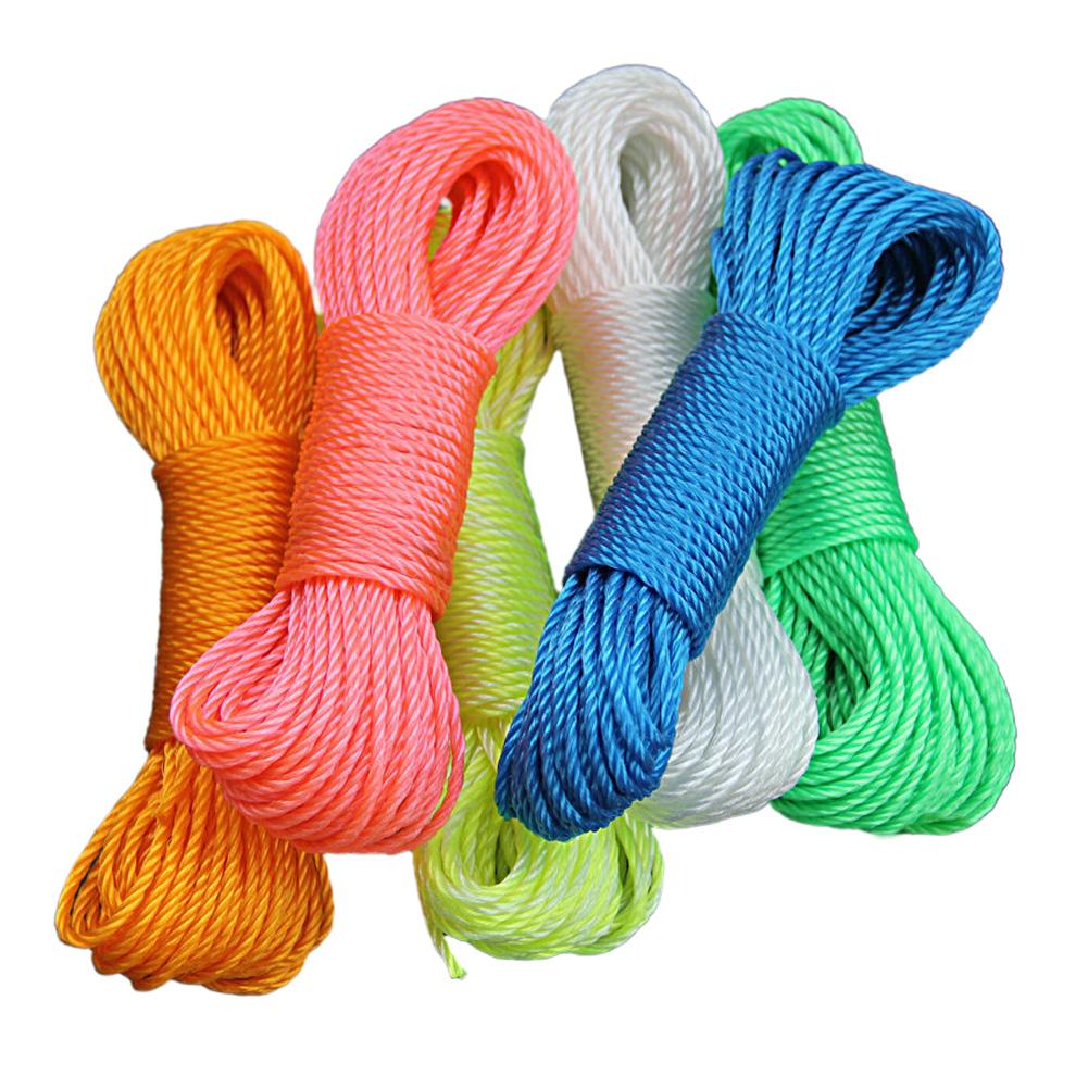10m/20m Colored Nylon Rope Climbing Traction Tying Shade Net Rope Clothesline Garden Supplies