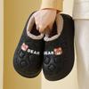 Зимние тапочки для женщин, мультяшные медведи, уличные водонепроницаемые домашние туфли для мужчин, плюшевая повседневная обувь, комнатные пушистые хлопковые тапочки