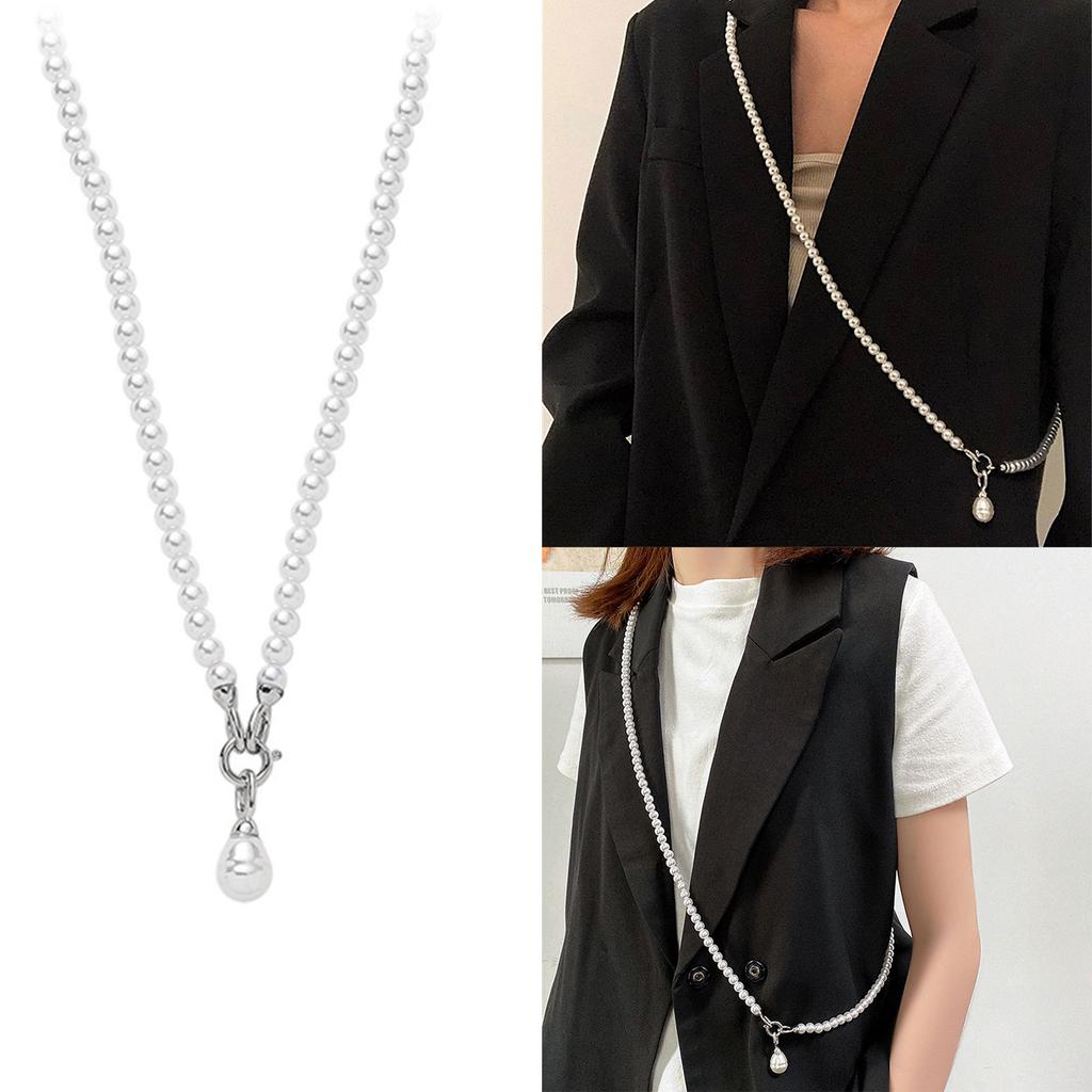Elegant Pearls Body Chain Necklace Stylish Pearls Body Accessory Elegant Crossbody Chain for Party and Wedding Wear