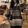 Vintage Sweaters Women Pullover Winter Striped Jumpers Loose Pullover Knitwear Casual Loose Sweater Pull Femme