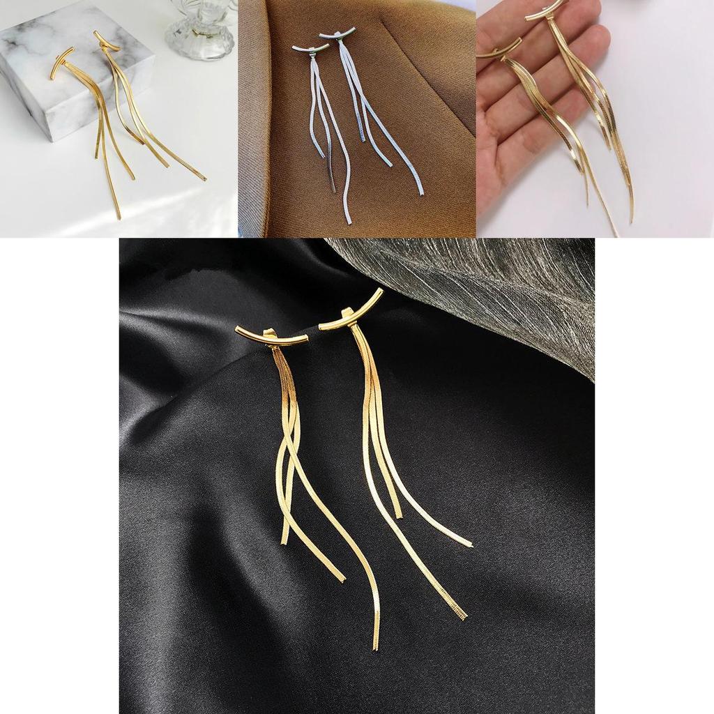 Alloy Chain Drop Earrings With Electroplating For Stylish Casual Wear And Gift Idea