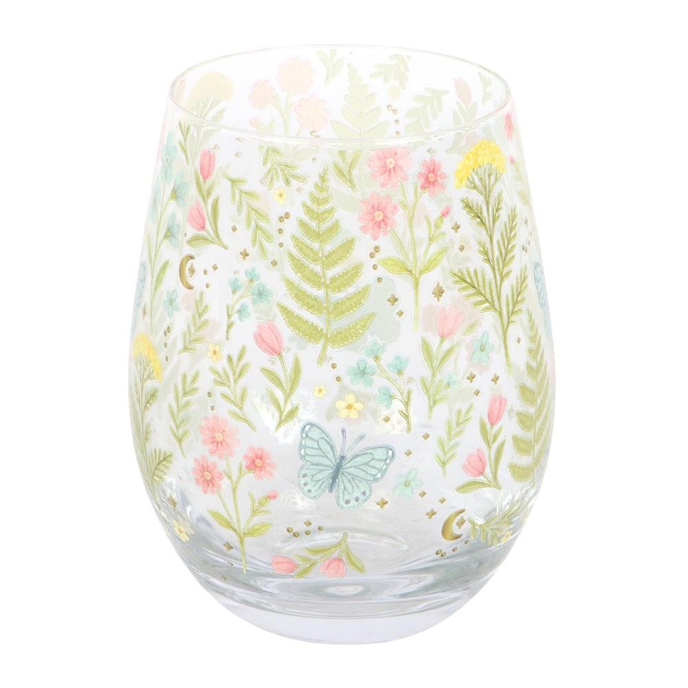 Something Different Luna Bloom Floral 450ml Stemless Glass