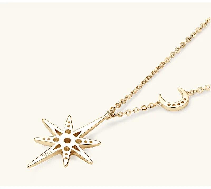 Новый полный кулон из муассанита со звездой, женское ожерелье Moissanita Lab с бриллиантом на шею, Chian, 100% стерлинговое серебро S925, свадебные украшения