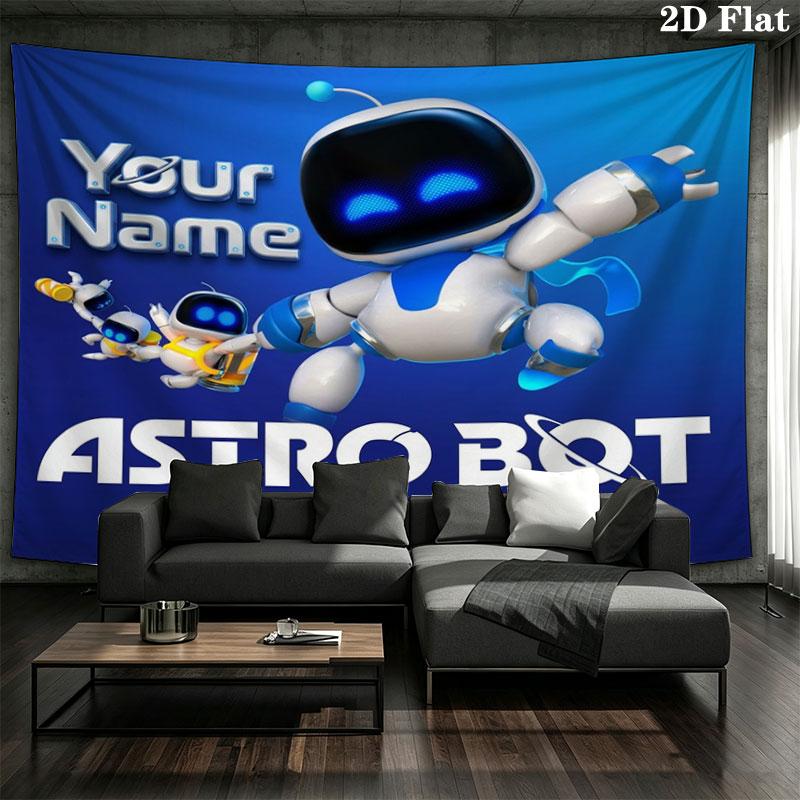 ASTRO BOT Custom Name Wall Tapestry Aesthetic Wall Hanging Printed Fabric Blanket Decorative Tapestries for Bedroom Living Room Home Decor