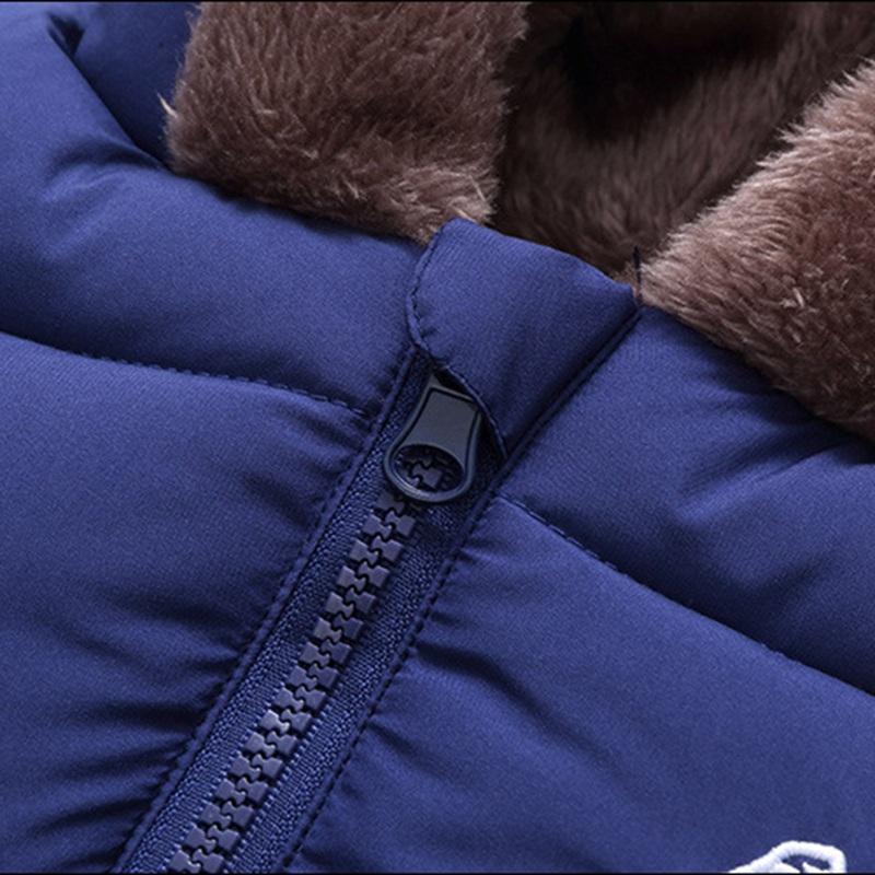 Зимняя теплая детская куртка с капюшоном на молнии, 1-10 лет