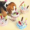 New Birthday Cake Dog Toys Bite Resistant Interactive Gnaw Toys Puppy Teething 16cm Stuffed Cake Doll Pet Supplies