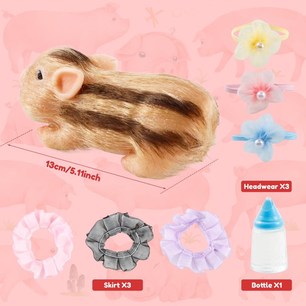 5-inch silicone mini pig soft and realistic hand feel fun decoration silicone pig doll children's gift