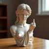 Yousheng Middle Finger Women Bust Statue Women with Attitude Resin Sculpture Figurine Home Office Bookshelf Desktop Decoration Ornament