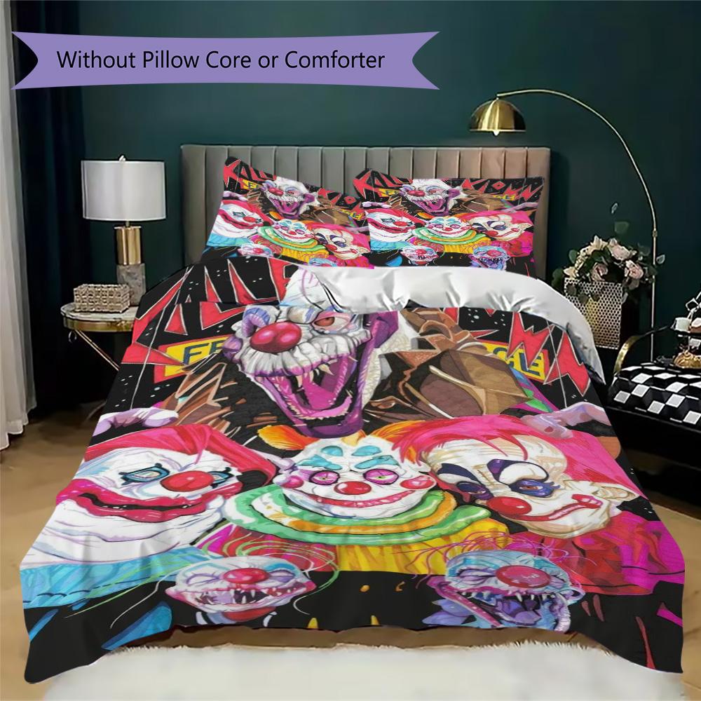 Killer Klowns from Outer Space Pattern Bedding,Quilt Set Quilt Cover Pillowcase Home Birthday Gift (1*duvet cover+2*pillowcase,without core)SSJT091753