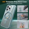 For iPhone 16 Pro Max Case Compatible with MagSafe Rotatable Ring Kickstand TPU+PC Phone Cover