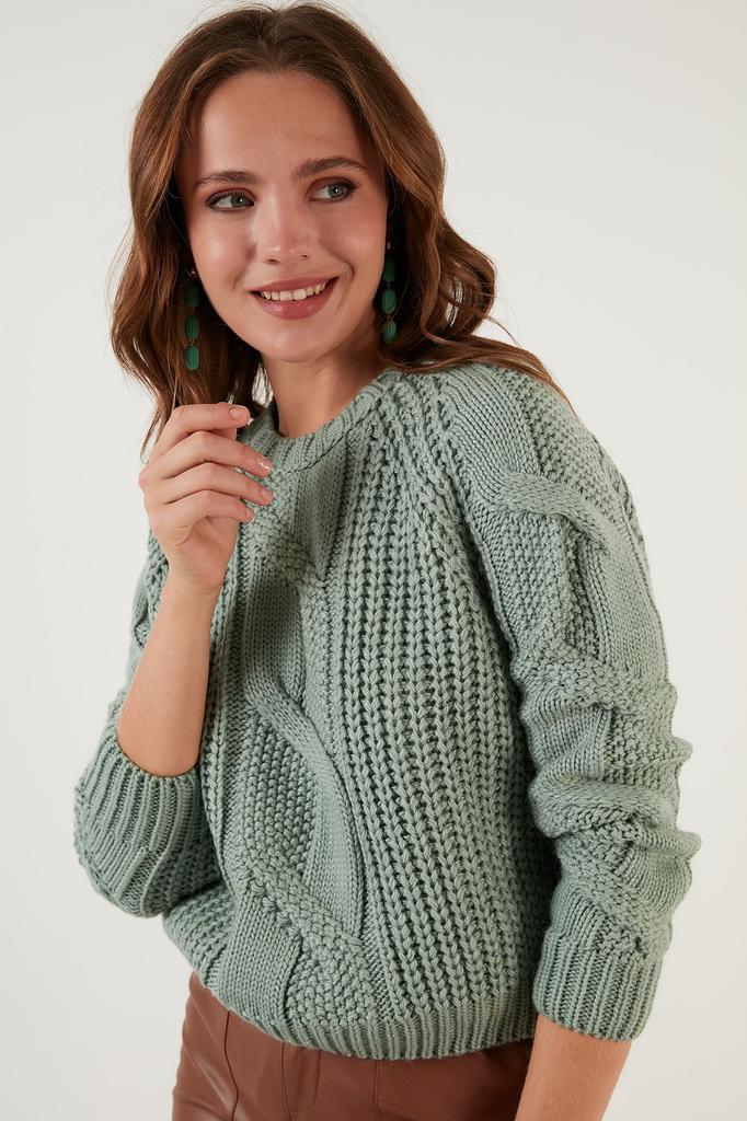 Women's Fashion Pullover Long Sleeve Sweaters Autumn and Winter Casual Knitted Top T-shirt One Size SL