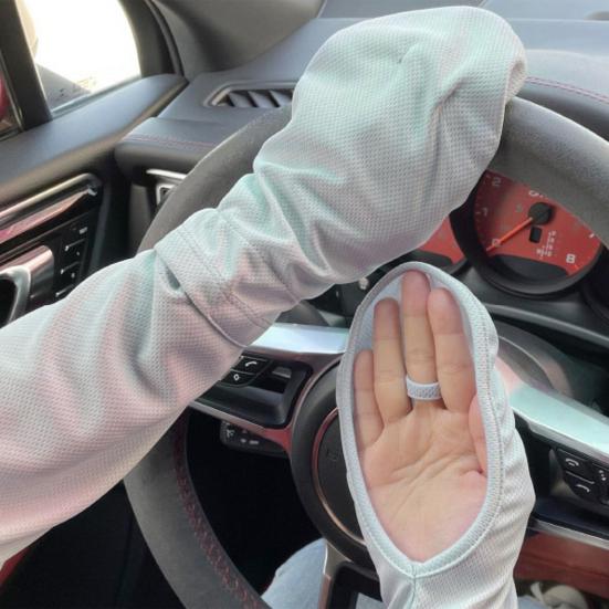 1 пара летних нарукавников, быстросохнущая защита от пота, солнцезащитный козырек, полные рукава, анти-УФ-сенсорный экран, тонкая защита рук, нарукавники для верховой езды на открытом воздухе