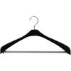 Shinko Hanger Slim Slacks Hanger with Non-Slip Stop Bar, 42cm Wide, "Reverse" Fits Jackets, Slim Stop 42, Black, Swivel Hooks, Made in Japan, 2 Hanger