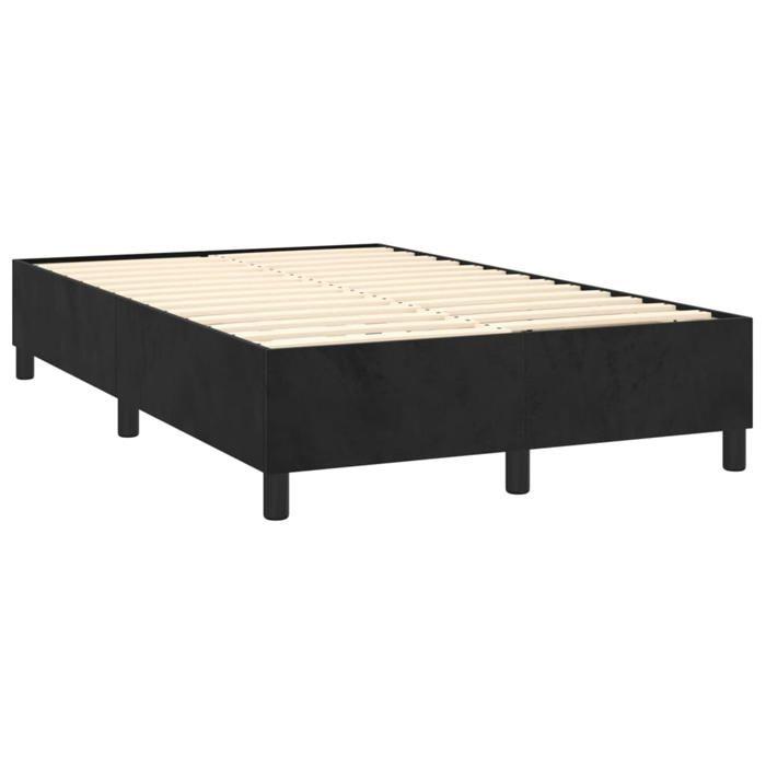 Maison Exclusive - Sommier à lattes de lit avec matelas Noir 120x200 cm Velours