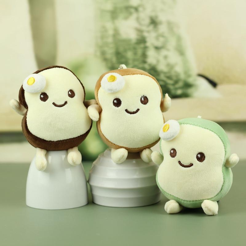 Забавный Очаровательный И Плюшевый Брелок для Ключей в Виде Хлеба Пушистая Мягкая Игрушка Отлично Подходит для Детских Рюкзаков