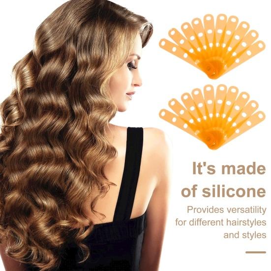 20 шт., Пермская резинка, бесследная холодная волна, стержень для завивки волос, бигуди, плоские спиральные кудри, завивка волос, силиконовый ремешок, женские инструменты для укладки волос