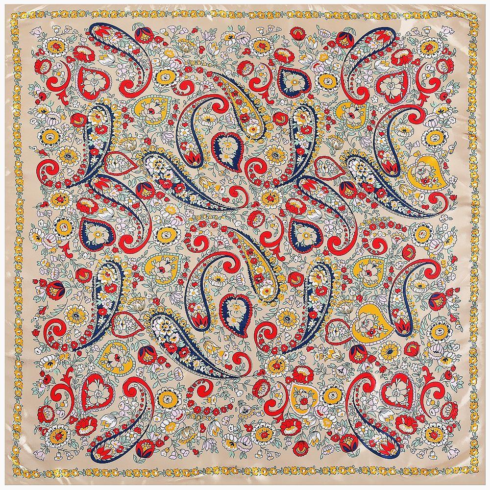 Luxury Four Leaf Clover Flower Headband Hijab Bandana Women Satin Silk Scarf Shawl Foulards Femme Square Scarves Wraps 90*90CM